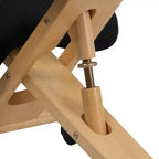 Chaise de bureau ergonomique à genoux en bois Emma et Oliver avec tissu noir