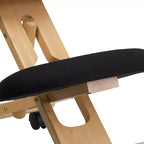 Chaise de bureau ergonomique à genoux en bois Emma et Oliver avec tissu noir