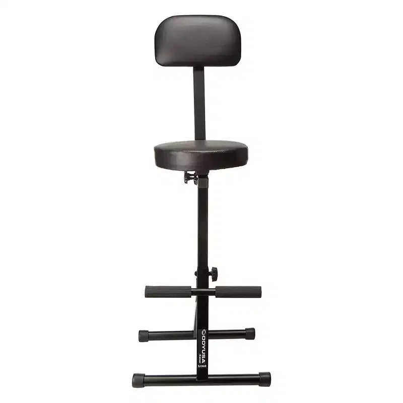 Chaise de musicien Odyssey DJ Performer – Tabouret portable rembourré avec limite de poids de 136 kg, hauteur réglable et dossier, noir