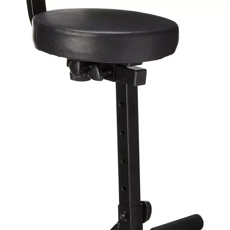 Chaise de musicien Odyssey DJ Performer – Tabouret portable rembourré avec limite de poids de 136 kg, hauteur réglable et dossier, noir