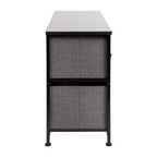 Commode de rangement à 5 tiroirs Emma et Oliver avec plateau en bois et tiroirs en tissu foncé