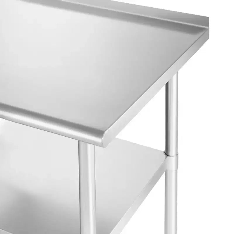 Tables en acier inoxydable GRIDMANN avec dosseret et étagère inférieure, tables de travail et de préparation de cuisine commerciales et domestiques certifiées NSF