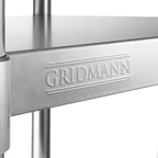 Tables en acier inoxydable GRIDMANN avec dosseret et étagère inférieure, tables de travail et de préparation de cuisine commerciales et domestiques certifiées NSF
