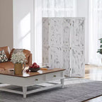 HOMCOM Paravent 4 Panneaux Pliant de 168 cm de Haut, Séparateur de Pièce, Cloison de Séparation pour Chambre, Bureau, Salon, Blanc