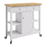 Îlot de cuisine avec tiroirs, Chariot roulant avec roulettes verrouillables, Utilisation comme bar à café, support à micro-ondes ou étagères de rangement par Lavish Home (Blanc)