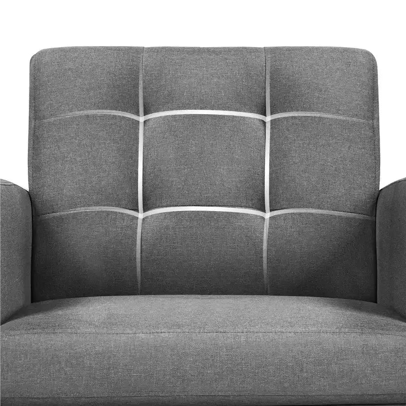 Fauteuil d'appoint moderne Yaheetech en tissu capitonné avec pieds en bois d'hévéa