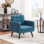 Fauteuil d'appoint moderne Yaheetech en tissu capitonné avec pieds en bois d'hévéa