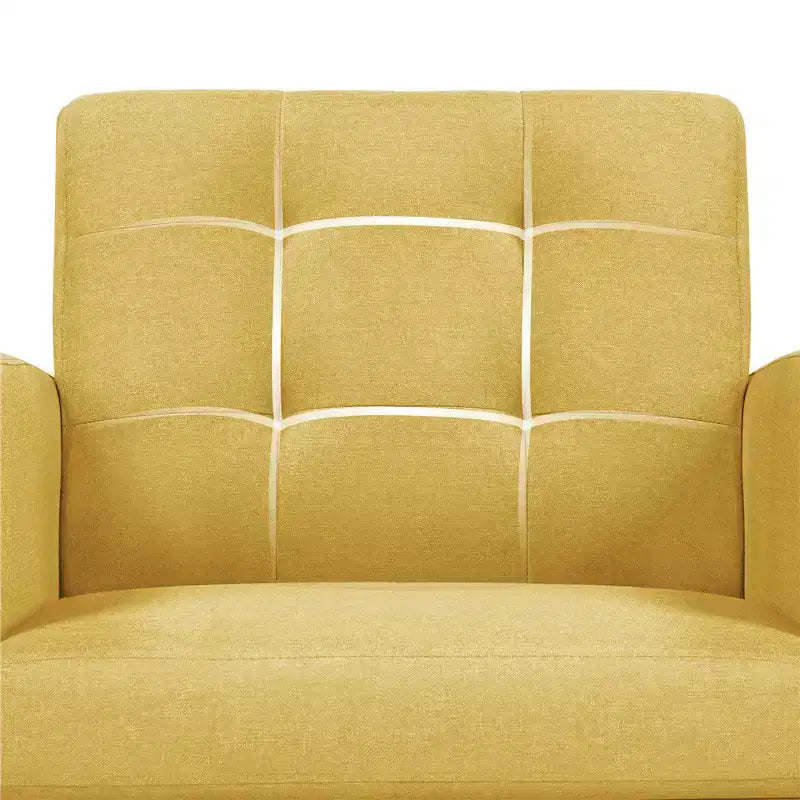Fauteuil d'appoint moderne Yaheetech en tissu capitonné avec pieds en bois d'hévéa
