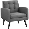Fauteuil d'appoint moderne Yaheetech en tissu capitonné avec pieds en bois d'hévéa