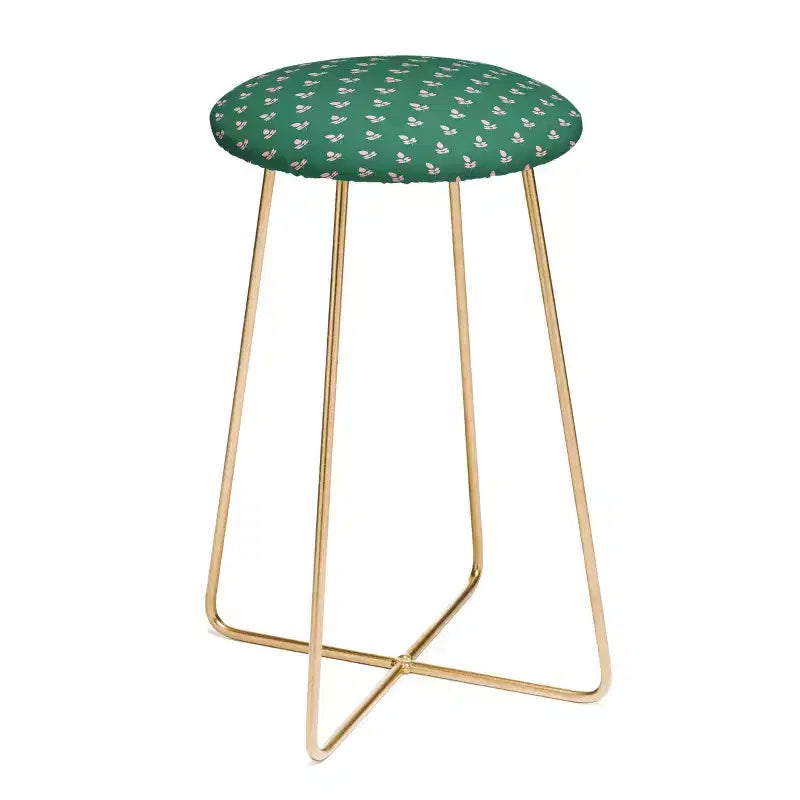 Tabouret de bar Maritza Lisa Retro Pink Leaf à hauteur de comptoir - Deny Designs