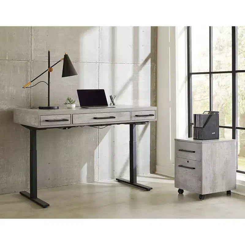 Bureau Martin Furniture Mason, finition bois laminé, à hauteur réglable électrique