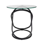 Table d'appoint ronde en verre trempé transparent Galaxy de 20,5 po - Danya B.