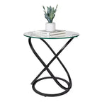 Table d'appoint ronde en verre trempé transparent Galaxy de 20,5 po - Danya B.