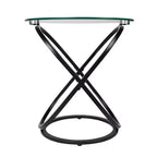 Table d'appoint ronde en verre trempé transparent Galaxy de 20,5 po - Danya B.