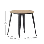 Table de salle à manger Flash Furniture Declan de qualité commerciale, pour intérieur/extérieur, plateau rond de 76 cm en polyrésine toutes saisons avec base en acier