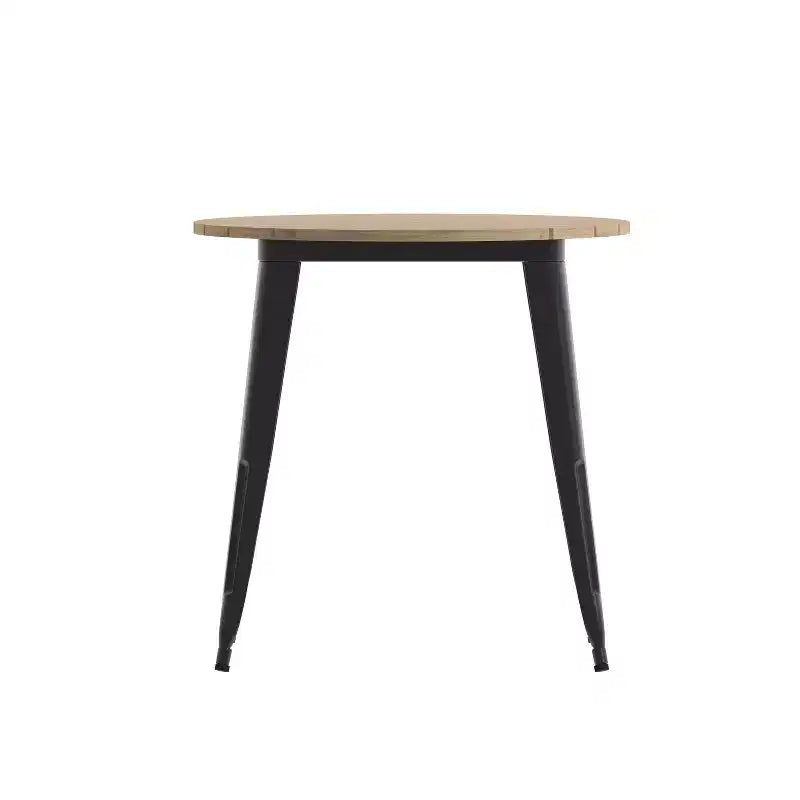 Table de salle à manger Flash Furniture Declan de qualité commerciale, pour intérieur/extérieur, plateau rond de 76 cm en polyrésine toutes saisons avec base en acier
