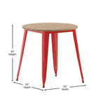 Table de salle à manger Flash Furniture Declan de qualité commerciale, pour intérieur/extérieur, plateau rond de 76 cm en polyrésine toutes saisons avec base en acier