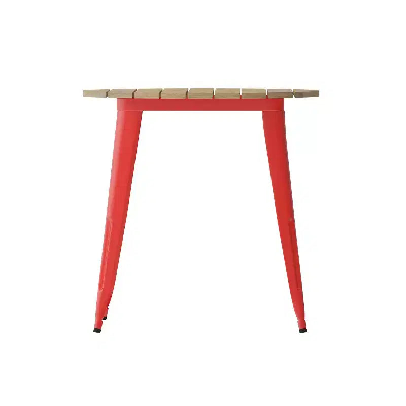 Table de salle à manger Flash Furniture Declan de qualité commerciale, pour intérieur/extérieur, plateau rond de 76 cm en polyrésine toutes saisons avec base en acier