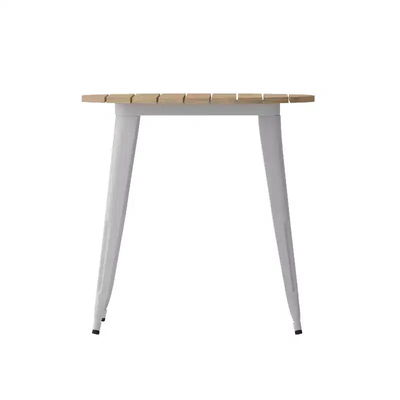 Table de salle à manger Flash Furniture Declan de qualité commerciale, pour intérieur/extérieur, plateau rond de 76 cm en polyrésine toutes saisons avec base en acier