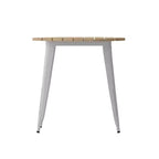 Table de salle à manger Flash Furniture Declan de qualité commerciale, pour intérieur/extérieur, plateau rond de 76 cm en polyrésine toutes saisons avec base en acier