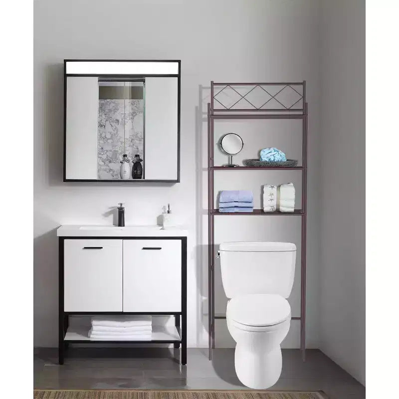 Meuble de Rangement/Optimiseur d'Espace au-dessus des Toilettes en Métal - J&V TEXTILES