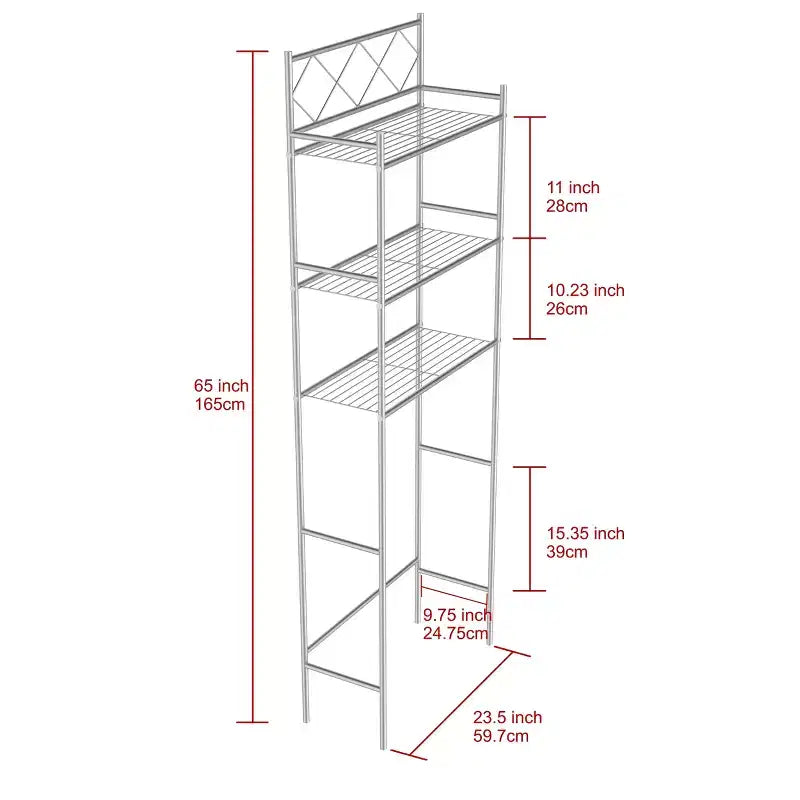 Meuble de Rangement/Optimiseur d'Espace au-dessus des Toilettes en Métal - J&V TEXTILES