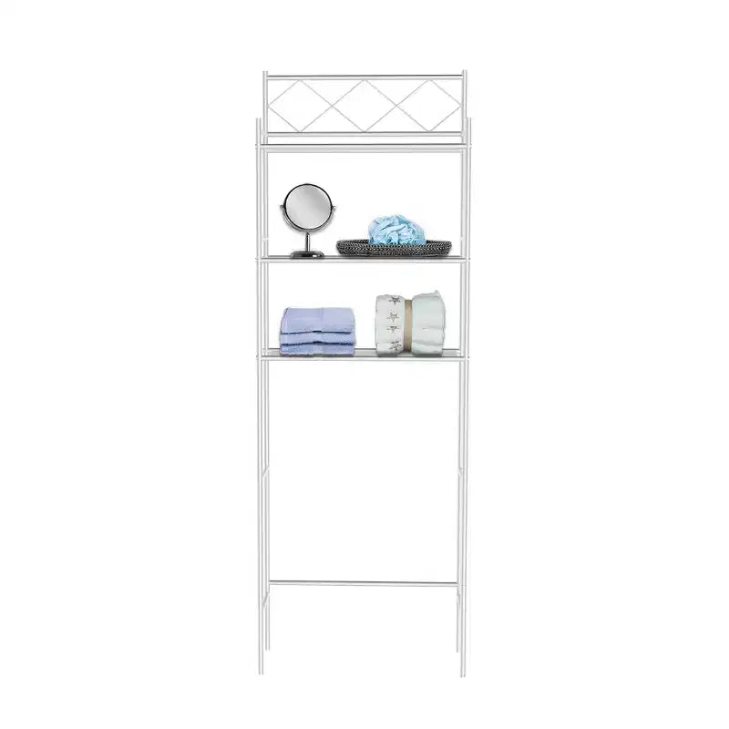 Meuble de Rangement/Optimiseur d'Espace au-dessus des Toilettes en Métal - J&V TEXTILES