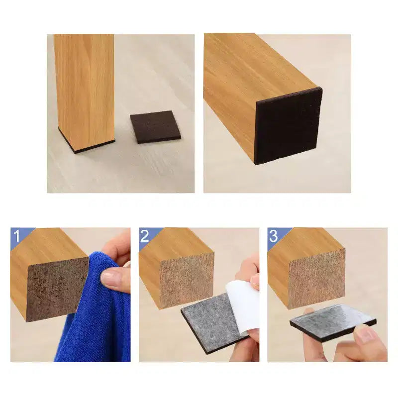 Unique Bargains Patins en Feutre Carrés Adhésifs Antidérapants Anti-Rayures pour Meubles Brun Foncé 1 x 1 x 1/4 po 60 Pièces