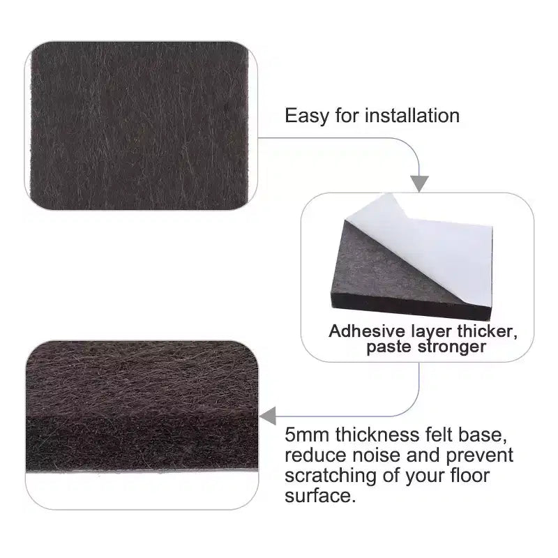 Unique Bargains Patins en Feutre Carrés Adhésifs Antidérapants Anti-Rayures pour Meubles Brun Foncé 1 x 1 x 1/4 po 60 Pièces
