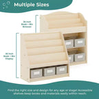 Guidecraft EdQ Présentoir à livres et bacs : Bibliothèque multi-usage en bois pour enfants avec rangement de jouets pour chambres d'enfants et salles de classe