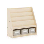 Guidecraft EdQ Présentoir à livres et bacs : Bibliothèque multi-usage en bois pour enfants avec rangement de jouets pour chambres d'enfants et salles de classe