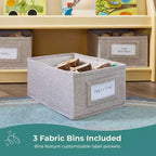 Guidecraft EdQ Présentoir à livres et bacs : Bibliothèque multi-usage en bois pour enfants avec rangement de jouets pour chambres d'enfants et salles de classe