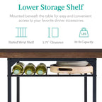 Ensemble de salle à manger moderne 3 pièces Best Choice Products, table et chaises carrées avec cadre en acier, étagère de rangement intégrée
