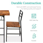 Ensemble de salle à manger moderne 3 pièces Best Choice Products, table et chaises carrées avec cadre en acier, étagère de rangement intégrée