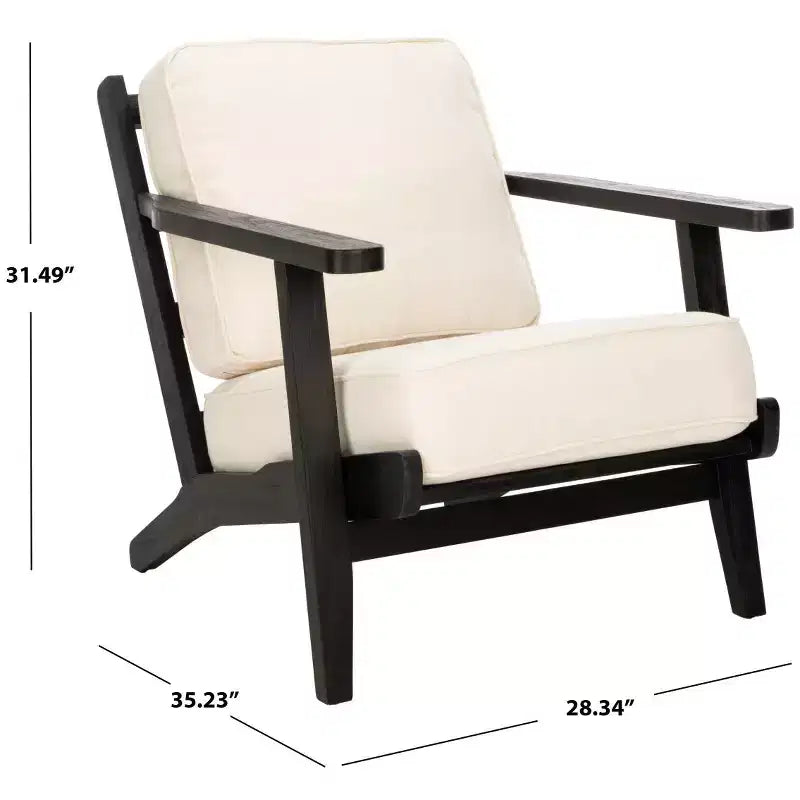 Fauteuil d'appoint Nico Mid-Century - ACH4501 - Ivoire/Noir - Safavieh