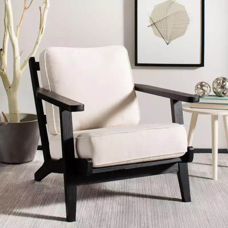 Fauteuil d'appoint Nico Mid-Century - ACH4501 - Ivoire/Noir - Safavieh