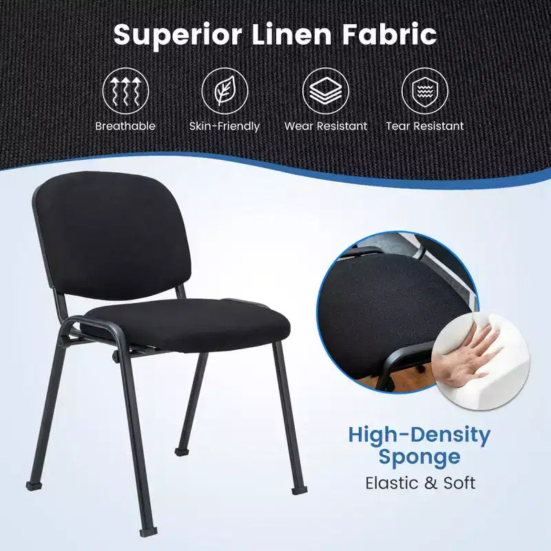 Costway Chaise de bureau visiteur, empilable, pour salle d'attente ou de conférence