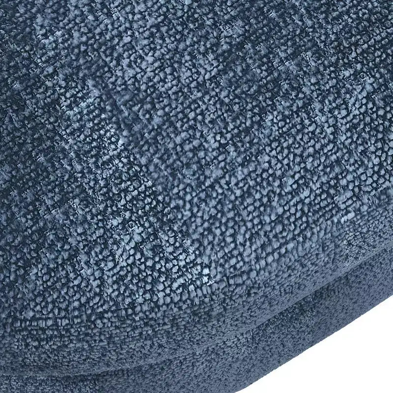 Banc de rangement ovale avec pieds en hévéa, Pouf capitonné moderne - ModernLuxe