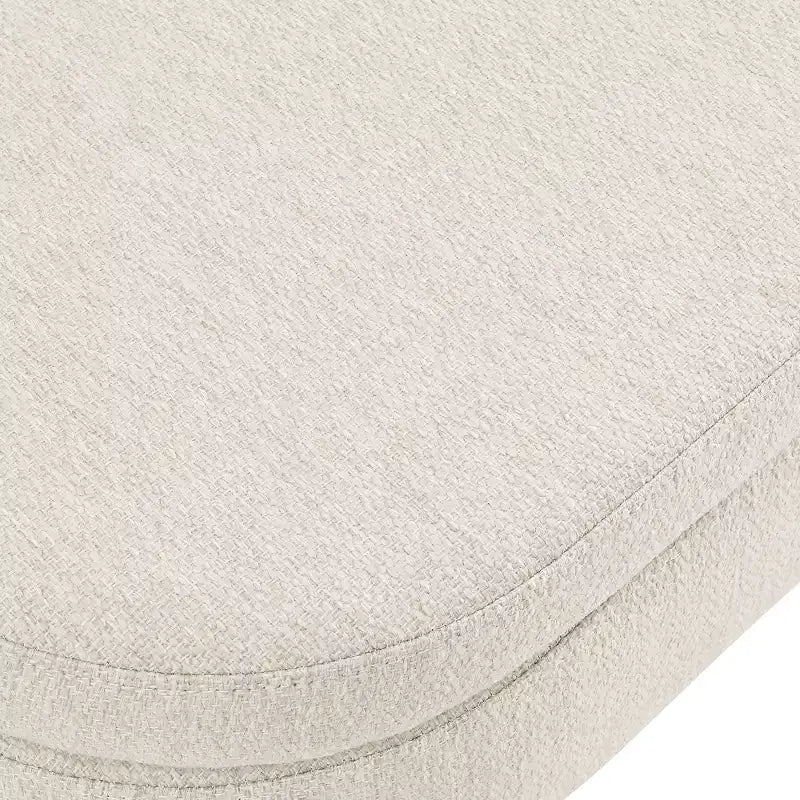 Banc de rangement ovale avec pieds en hévéa, Pouf capitonné moderne - ModernLuxe