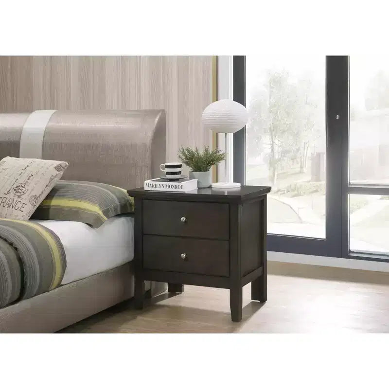 Table de chevet à 2 tiroirs Primo de Passion Furniture (61 cm H x 48 cm L x 39 cm P)