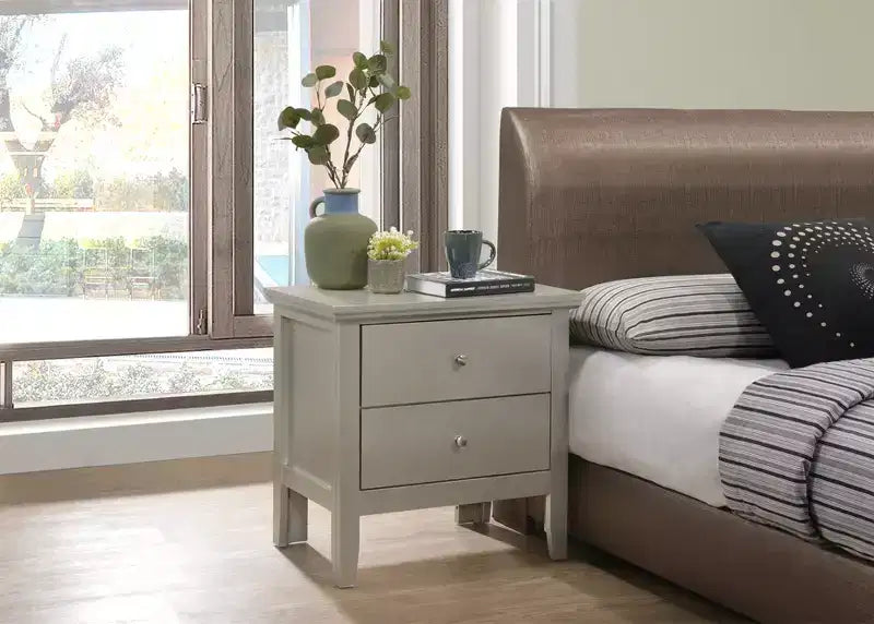Table de chevet à 2 tiroirs Primo de Passion Furniture (61 cm H x 48 cm L x 39 cm P)
