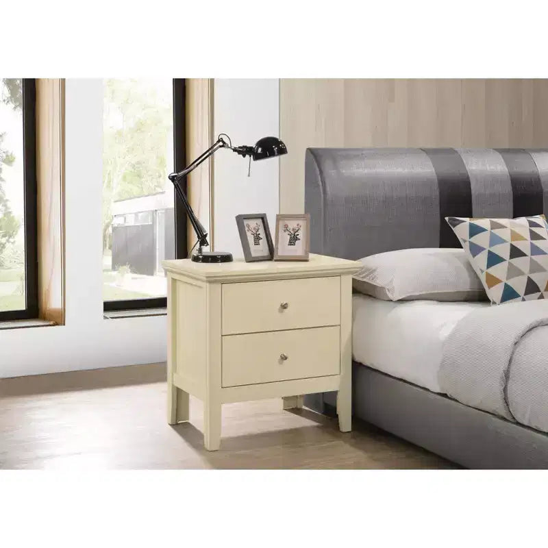 Table de chevet à 2 tiroirs Primo de Passion Furniture (61 cm H x 48 cm L x 39 cm P)