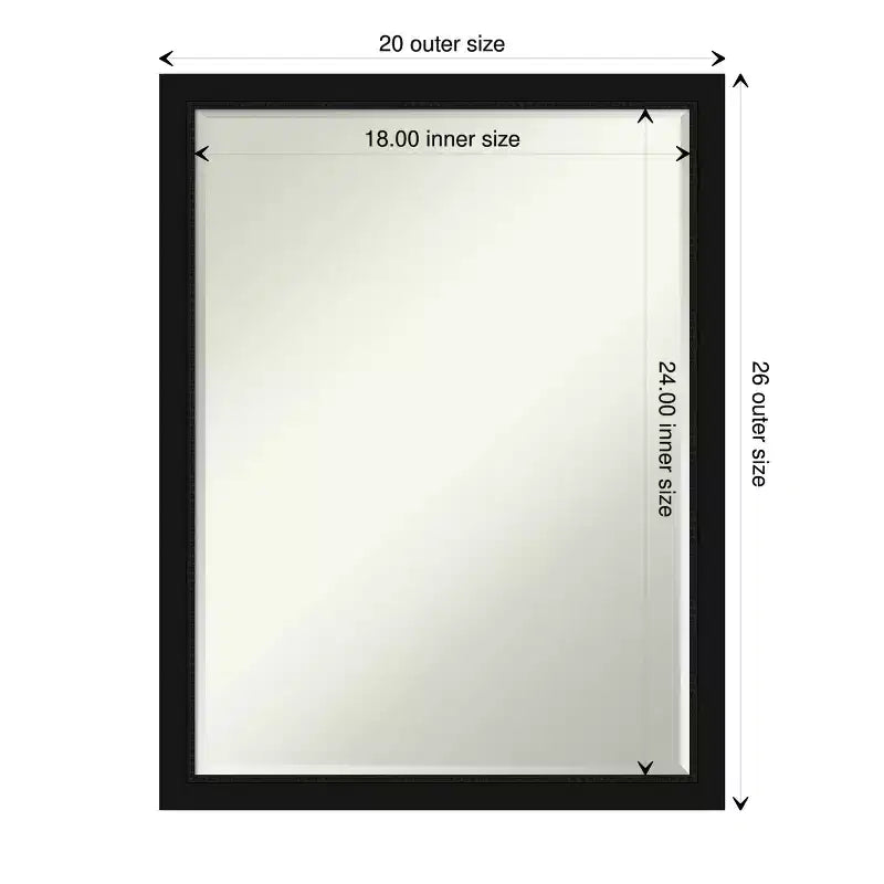 Amanti Art Avon Miroir Mural de Salle de Bain Bisauté, Noir, Étroit, Petit