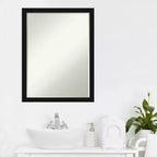 Amanti Art Avon Miroir Mural de Salle de Bain Bisauté, Noir, Étroit, Petit