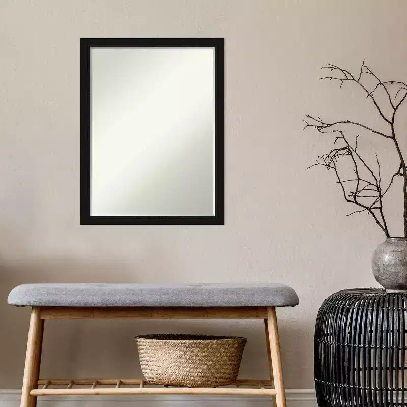Amanti Art Avon Miroir Mural de Salle de Bain Bisauté, Noir, Étroit, Petit