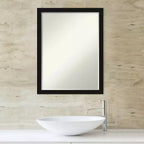 Amanti Art Avon Miroir Mural de Salle de Bain Bisauté, Noir, Étroit, Petit