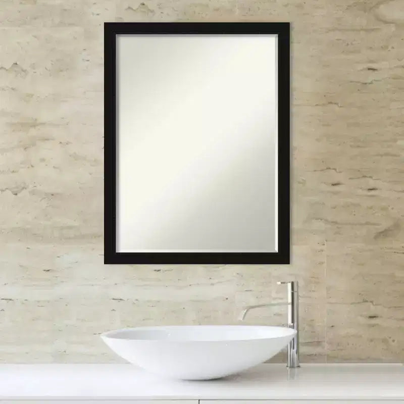 Amanti Art Avon Miroir Mural de Salle de Bain Bisauté, Noir, Étroit, Petit