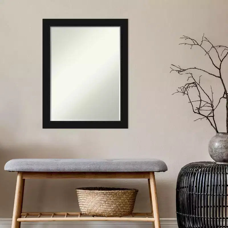 Amanti Art Avon Miroir Mural de Salle de Bain Bisauté, Noir, Étroit, Petit