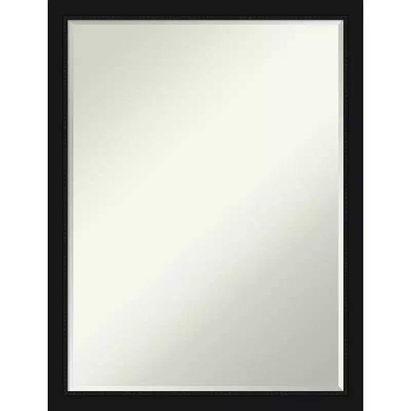 Amanti Art Avon Black Narrow Petite Bevel Bathroom Wall Mirror