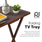 PJ Wood Table de service pliante pour télévision, en chêne miel (Lot de 8)